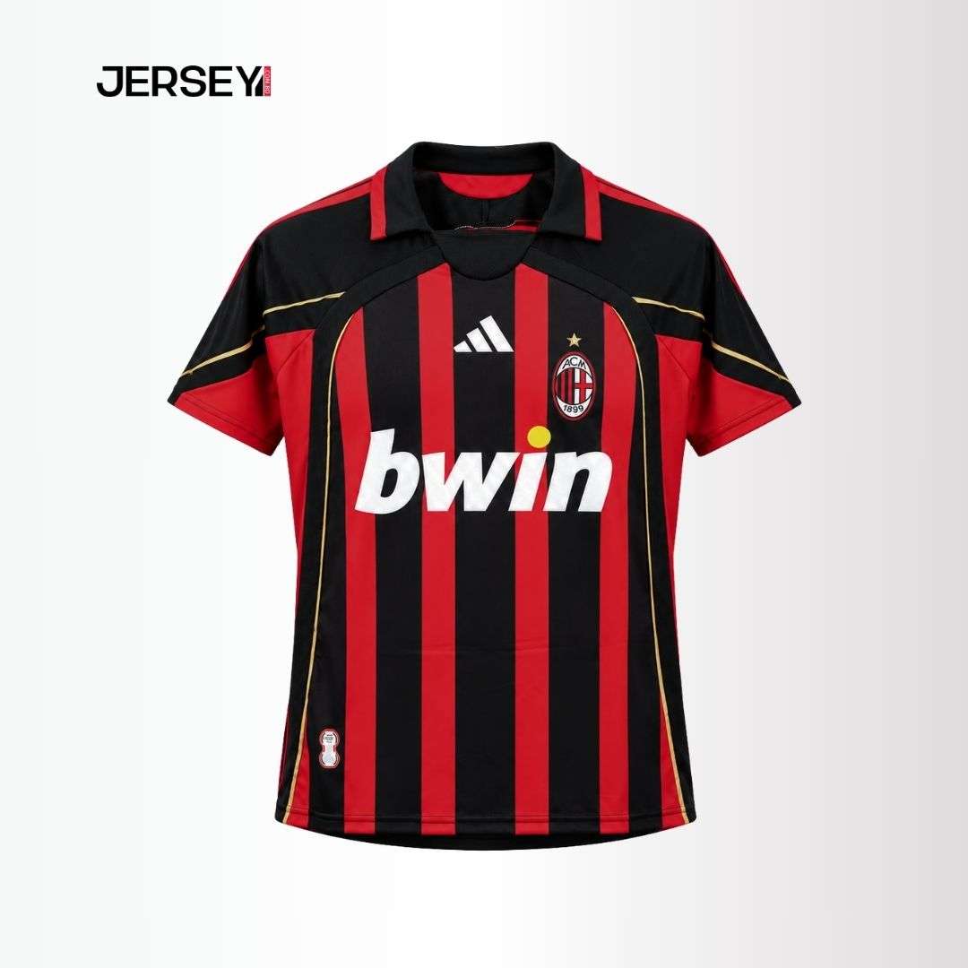 AC Milan Retro Home Jersey – Red & Black Bwin Edition
