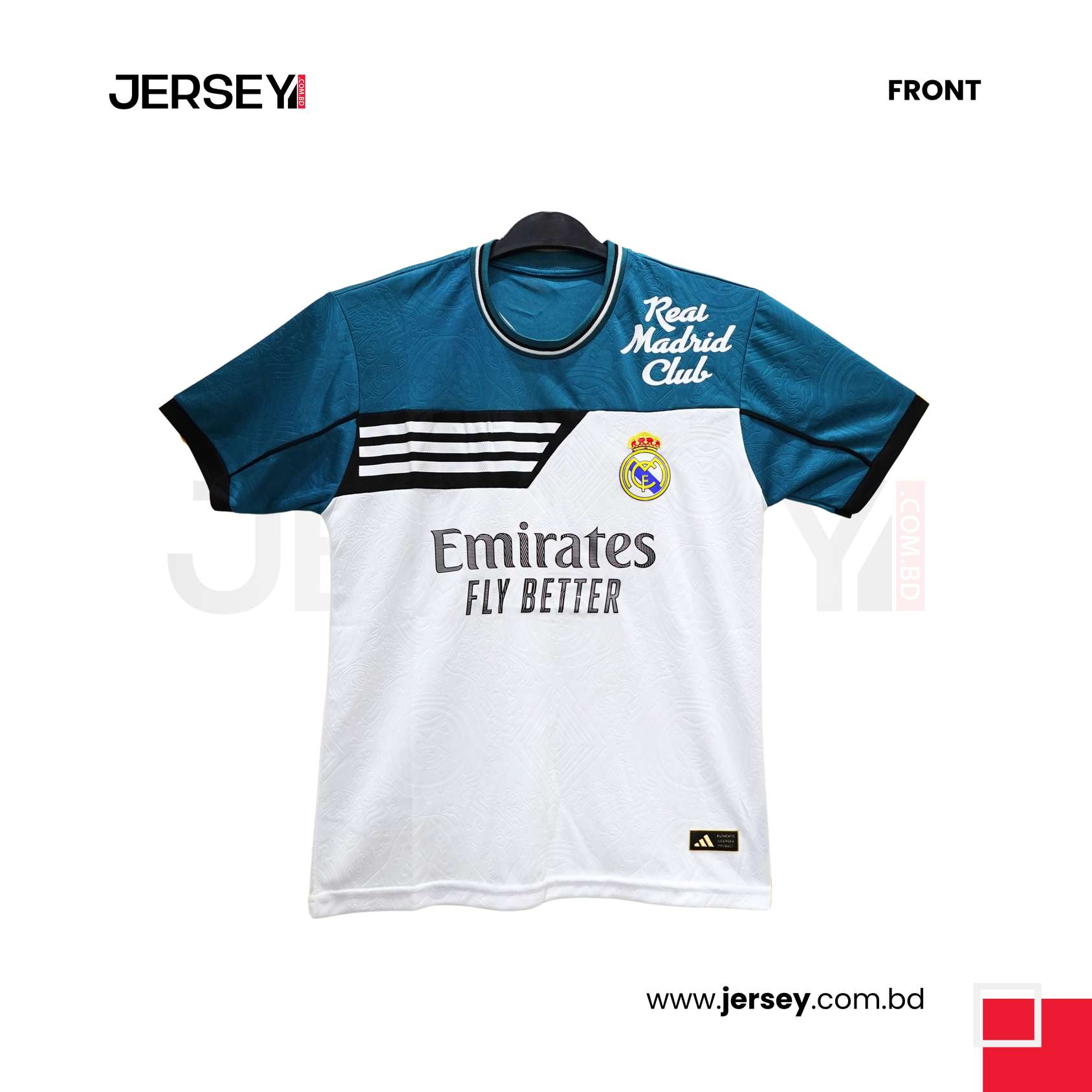 Real Madrid Special Edition Half Sleeve Teal & White Color Jersey